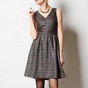 Anthropologie Moulinette Soeurs Metallic Tweed Dress
